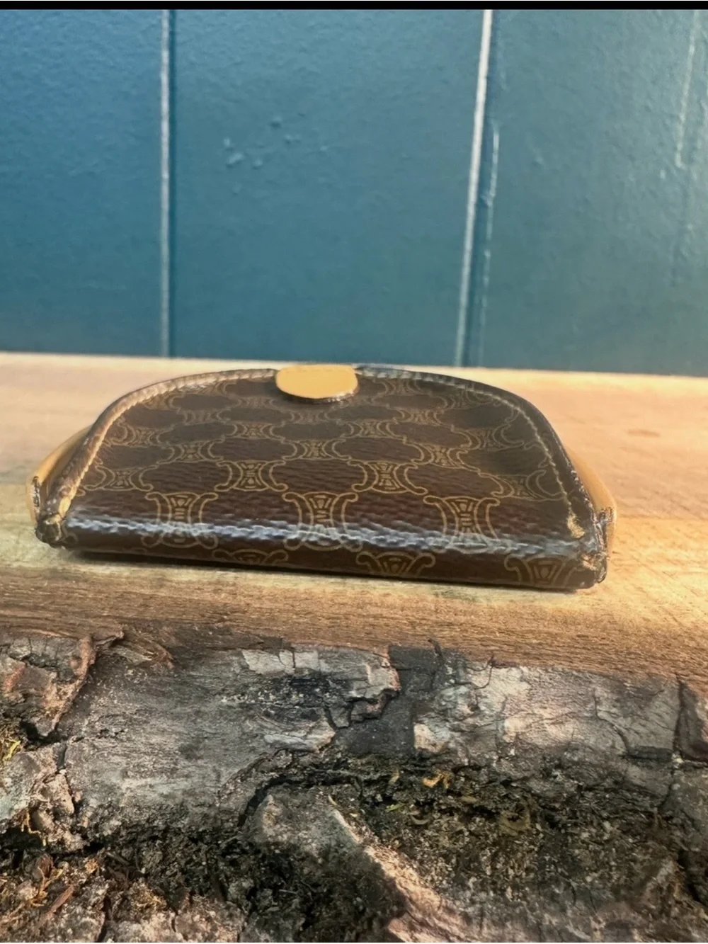 Vintage Celine Macadam Coin Pouch Brown Monogram Made in  Italy Wallet Case